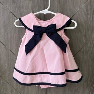 Rare Editions Pink Baby Sailor 3 Piece Set with Navy Bow